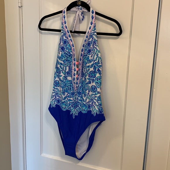 Loraline One-Piece Swimsuit - Turquoise Oasis Shell Me You Love Me Engineered 14 - Picture 5 of 8